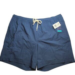 Trinity Coast Mens XXL Blue Swim Trunks with Side Pockets and Drawstring Waist